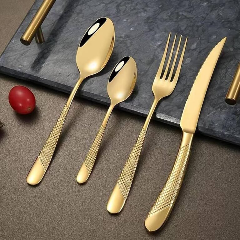 Tahari Home Flatware Set Collection - Gold & Stainless Cutlery Sets