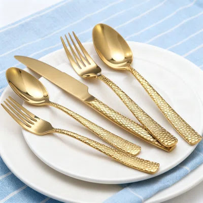 Tahari Home Flatware Sets - Gold & Stainless Steel Cutlery Collections